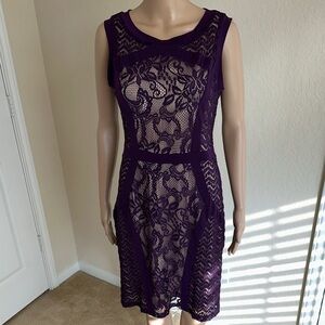 Candalite Purple Lace Cocktail Dress Size Medium